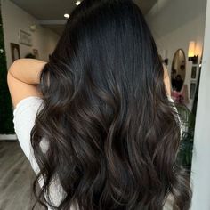 Colours For Black Hair, Highlight Colors For Black Hair, Colors For Black Hair, Espresso Highlights, Brown Highlights On Black Hair, Black Colored Hair, Light Black Hair, Asian Hair Highlights, Black Hair With Brown Highlights