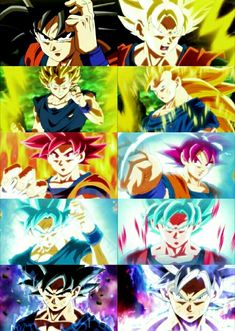 many different images of gohan and trunks in the same photo, each with their own dragon