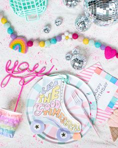 A Party table flatlay with rollerskates, fun stripes and summer motifs! Poolside Activities, Rollerskating Party, Roll Bounce, Aaliyah Birthday, Roller Skate Birthday Party, Skate Birthday Party, Roller Skate Birthday, Skate Birthday, Skating Party