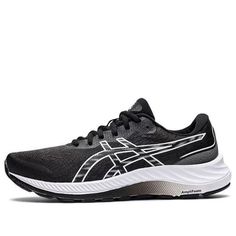 (WMNS) Asics Gel Excite 9 'Black White' 1012B182-002 (SNKR/Cozy/Women's/Wear-resistant) Black Asics Athleisure Sneakers, Sporty Black Asics Running Shoes, Asics Black Athleisure Running Shoes, Black Asics Running Shoes Athleisure Style, Black Asics Running Shoes For Athleisure, Asics Black Training Running Shoes, Asics Black Running Shoes For Training, Black Asics Running Shoes For Training, Black Asics Sneakers For Errands