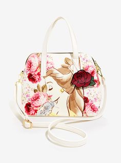 Disney Beauty And The Beast Belle Limited Edition Numbered Satchel, Beauty And The Beast Rose, Rose Handbag, 16th Birthday Ideas, Disney Backpack, Beauty And The Beast Belle, Pop Culture Outfits, Culture Outfits, Pretty Purses, Belle Beauty And The Beast