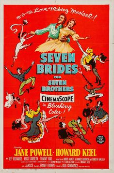 an old movie poster for seven brides and three brothers