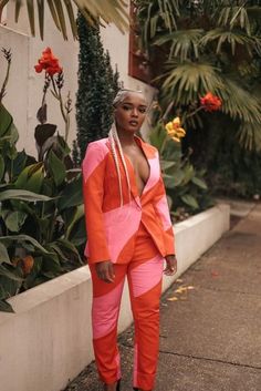 Fashion Aesthetics, Round Button, Pink Blazer, Fashion 101, Cherry On Top, Back In Stock, Pant Set, Pair Of Pants, African Dress