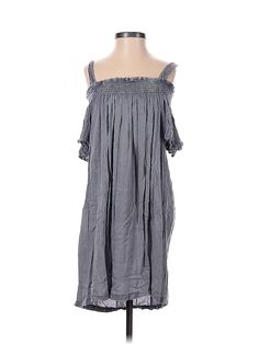 Raviya Casual Dress Size: Small Gray Dresses - used. 100% RAYON, Cold Shoulder, Midi/Calf Length, Short Sleeve | Raviya Casual Dress: Gray Dresses - Used - Size Small Cotton Off-shoulder Dress For Daywear, Bohemian Off-shoulder Day Dresses, Gray Casual Dress, Gray Dresses, Gray Dress, Casual Dresses For Women, Cold Shoulder, Casual Dress, Casual Dresses