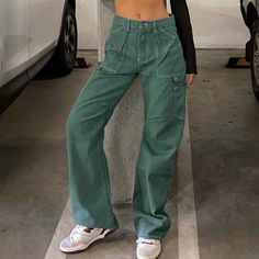 In Excellent Condition Us 4 Oversized Fit 100% Cotton Cargo Pants Style Zip & Button Fastening Belt Looped Waist Oversized Pockets Pleated Detail On Inner Leg Wide Leg Non-Stretch Unlined Lioness Clothing, Green Dress Pants, Cargo Pants Style, Festival Pants, Denim Cargo Pants, Green Cargo Pants, Pants Green, Miami Vice, Jeans Cargo