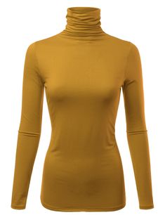 PRICES MAY VARY. Long Sleeve Perfect Fit Turtleneck Top Pullover Sweater Super Silky Soft and Smooth Texture with High Quality 200 GSM Rayon Spandex. Made in U.S.A. **This product runs a bit small. We recommend ordering a size up if you prefer a relaxed fit. Please check the size chart provided from us to ensure your order *Hand Wash In Cold Water / DO NOT BLEACH / Lay Flat To Dry *Color Disclaimer : Due to monitor settings, monitor pixel definitions, we cannot guarantee that the color you see o Turtleneck T Shirt, Fitted Turtleneck, Turtleneck Top, Top Sweater, Long Sleeve Turtleneck, Turtle Neck Top, Sweater Making, Smooth Texture, Pullover Sweater