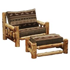 Cedar Log Frame Chair-and-a-half (7694478901480) Twin Futon, Log Chairs, Diy Futon, Cedar Furniture, Northern White Cedar, Futon Decor, Futon Chair, Futon Slipcover, Cedar Log