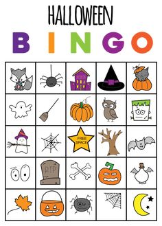 a printable halloween bingo game for kids