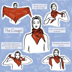 Western Shopping, Cowgirl Scarf, Outfit Cowgirl, Western Scarf, Cowgirl Stuff, Country Clothes, Tie A Scarf, Head Scarf Tying, Cowgirl Fashion