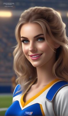 a woman with blonde hair wearing a cheerleader uniform