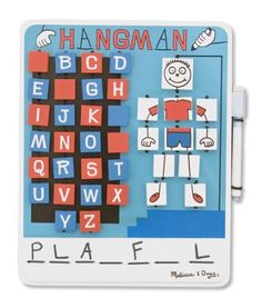 a magnetic board with an image of a man on it and letters in the background