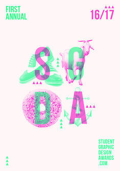 an advertisement for the first annual of the student graphic design awards