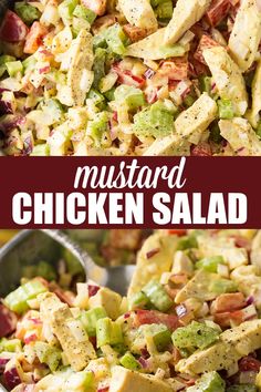 this chicken salad is loaded with lots of fresh ingredients and it's ready to be eaten