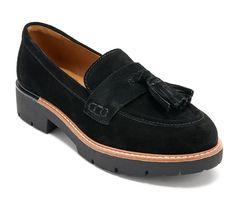 Crafted in rich suede with preppy styling and a just-chunky-enough lug sole, these loafers take you full steam into fall and winter. From Earth Brands Footwear. Loafers Style, Lug Sole, Leather Slip Ons, Fall And Winter, Steam, Fashion Shoes, Leather Upper, Oxford, Loafers