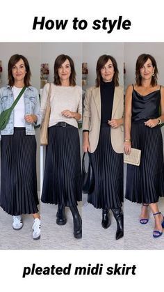 Pleated Midi Skirt Outfit, Pleated Skirt Outfit, Skirt Tulle, Midi Skirt Outfit, Pleated Skirts, Mode Casual, Trendy Fall Outfits, Style Mistakes