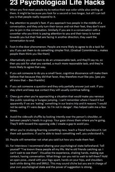 a black and white poster with the words 23 technological life hacks written in it