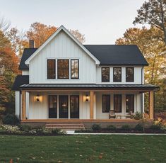 a large white house with lots of windows