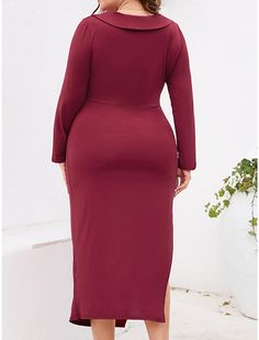 Women‘s Black Dress Cocktail Dress Plus Size Curve Party Dress Bodycon Midi Dress Wine Purple Long Sleeve Ruched Spring Fall Winter V Neck Fashion Winter Dress Birthday Winter Dress Birthday, Cocktail Dress Plus Size, Cocktail Dress Plus, Black Dress Cocktail, Party Midi Dress, Wine Purple, Purple Midi Dress, Purple Long Sleeve, Dress Birthday