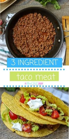 easy homemade taco meat in a cast iron skillet