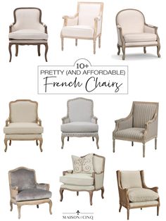 the different styles and colors of french chairs