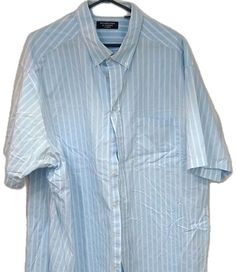 Formal Light Blue Short Sleeve Shirt, Light Blue Short Sleeve Formal Shirt, Light Blue Short Sleeve Shirt For Formal Occasions, Light Blue Short Sleeve Formal Top, Vertical Stripes, Shirt Color, Blue And Silver, Casual Button Down Shirts, Button Downs