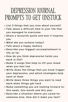 Explore effective journal prompts designed to help you overcome feelings of being stuck and support your mental health journey. Use these prompts to gain clarity and foster healing. #MentalHealth #JournalPrompts #DepressionSupport #HealingJourney Mindfulness Journal Prompts, Journal Questions, Journal Inspiration Writing, Healing Journaling, Get Unstuck, Self Care Bullet Journal, Journaling Prompts, Writing Therapy, Therapy Worksheets