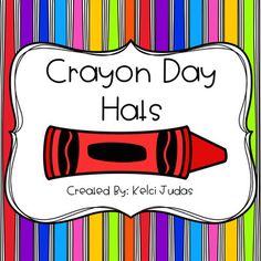 a crayon day hat with colorful stripes