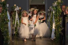 Cute flower girls wearing baby's breath head wreaths/flower crowns. Head Wreath, Wedding Sweets, Flower Crown, Wedding Cakes, Flower Girl Dresses, Bridesmaid Dresses, Wedding Dress, How To Wear