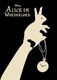 the poster for alice in wonderland shows a hand holding a pocket watch with a clock on it