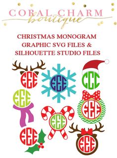 christmas monogram graphic files and silhouettes