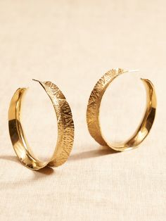 Aureus + Argent | Karana Etched Brass Hoop Earrings | Banana Republic Brass Hoop Earrings, Brass Hoops, Hoop Earrings Gold, Steel Post, If Only, Semi Precious Stones, A Call, Natural Materials, Rose Gold Ring