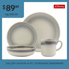 a set of dinnerware is on sale for $ 89 99