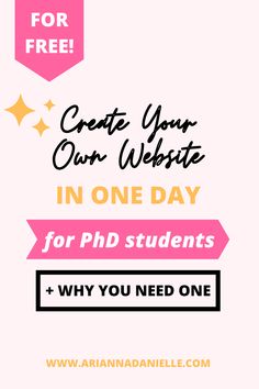 an advertisement with the words create your own website in one day for ph students and why you need one