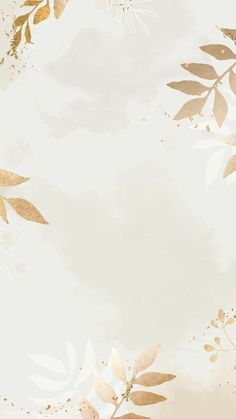 gold leaves and branches on a white background