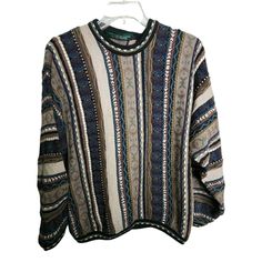 Vintage Tundra Canada 3D Rainbow Coogi Style Sweater Mens L Cotton. Condition is preowned with a few stains see photos. Assume that all items were previously owned by a rottweiler who smokes, has a pet cat, and lives in a 100 year old house. Seriously though, we have no idea of the previous life of our products. All items are steam sanitized before shipping which does not always eliminate the prior owners habits. Please launder your item once you receive it- we DO NOT accept returns based on sme 90s Sweater Outfits Men, Indie Style Men, Old Man Sweater, Tundra Sweater, 100 Year Old House, 2016 Tumblr Outfits, Mens Striped Sweater, Cheese Whiz, 70s Sweater