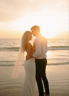 Sunset, beach, wedding photography, beach, wedding dress, Tampa, influencer, wedding, veil, wedding flowers, beach, couple, photo, shoot posing in spell, casual wedding, inspo, open back wedding, dress, wedding, hair, wedding nails Sunrise Beach Wedding Ceremony, Beach Wedding Photography Bridal Party, Sunset Shoot Photo Ideas, Bride And Groom Beach Wedding Photos, Timeless Beach Wedding, Sunset Beach Wedding Photos, Tahoe Photoshoot, Beach Wedding Photography Poses, Sunrise Beach Wedding