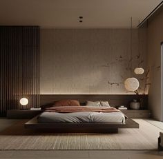 Japandi decoration is a blending of Japanese and Scandinavian interior design style that focuses on simplicity, functionality & minimalism. Minimal Japandi Interior, Modern Japanese Bedroom, Scandinavian Interior Bedroom, Japandi Bedroom Design, Japandi House, Japanese Style Bedroom, Japandi Minimalist, Low Platform Bed, Platform Bed Designs