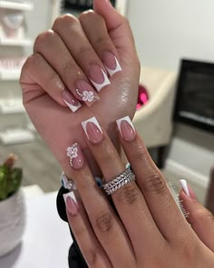 Click for More ➡️ | Save for Later ❤️  A twist on the classic French tip, this design features delicate 3D floral details, adding a soft feminine touch. The clean lines of the white tips paired with the intricate floral work make this design both elegant and eye-catching for anyone looking to elevate their French manicure this fall. (3D Floral French Tips - Fall Nail Design Ideas) Birthday Nails Short White, Classic French Tip, Fall Nail Design, White Tips, Christian Hats, French Tip Nail Designs, Colored Acrylic Nails, Floral Work, Girly Acrylic Nails