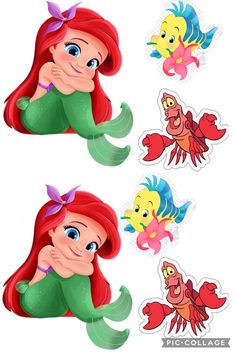 the little mermaid stickers are set up to look like they're from the little mermaid