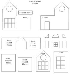 the cut out paper house is shown in black and white, with numbers on each side