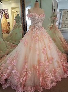 Pink Sweet 16 Dresses, Pink Sweet 16 Dress, Pink Sweet 16, Gown Pictures, Long Formal Dress, Tulle Flowers, 16 Dresses, Cute Prom Dresses, Long Evening Gowns