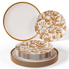 Elevate your dining experience with the Trendables 40-Piece Disposable Plates Set. This meticulously crafted set is designed to impress your guests and simplify your event planning, making it perfect for special occasions, including fall gatherings like Thanksgiving and festive celebrations like Christmas. Each set accommodates up to 20 guests, offering 20 exquisite 8-inch dessert plates and 20 sophisticated 10-inch party plates. The elegant white plates feature a tasteful pomegranate design, ad Wedding Plate Setting, Disposable Wedding Plates, Thanksgiving Plate, Plastic Plates Wedding, White Plastic Plates, Thanksgiving Plates, Disposable Plastic Plates, Pomegranate Design, Bridal Shower Outfit