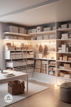 a room filled with lots of shelves and boxes