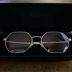 Versace Gold Sunglasses Pink Lenses With Case Worn Once Pink Lenses, Hexagon Sunglasses, Sunglasses Pink, Versace Gold, Versace Accessories, Gold Sunglasses, Sunglasses Accessories, Versace, Lenses