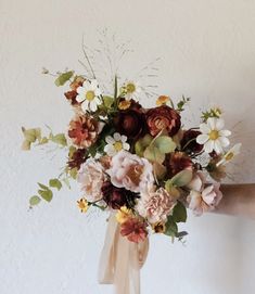 Autumn landscape inspired bridal bouquet created by Tin Cup Flower Co. Autumn Bouquets, Unique Bridal Bouquets, Boho Photoshoot, Winter Blooms, Orange Bouquets, Flowers For Mom, Cup Flower, Fall Bridesmaids, Tin Cup