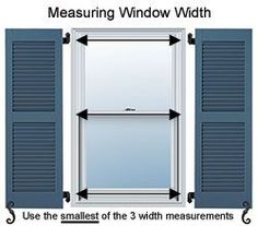 the measurements for an open window with shutters