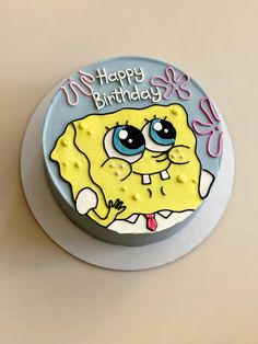 Торт happy birthday Sponge Bob Krabby Patty Cake, Spongebob Bento Cake, Kue Spongebob, Cute Birthday Cakes For Teens, Cake Decorating For Boys, Sponge Bob Cakes, Sponge Bob Cake Ideas, Bob Sponge Cake, Spongebob Birthday Cakes