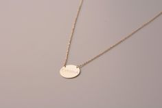 "Disc Necklace * The most special jewelry in Etsy, unique gift for you and your beloved ones. Disc necklaces are designed to show your passion and love to your loved ones with special memories. C U S T O M * D I S C * N E C K L A C E * Material: High quality 925 Sterling Silver plated in 14K Gold or 14K Solid Gold * Dimension: 14mm diameter * Finish: Gold, Rose Gold, White Gold F E A T U R E S * Made to Order * High Quality Material * Personalized * Packaged with Elegant Jewelry Box * Handmade a Customized Classic Round Jewelry, Classic Customized Round Jewelry, Customized Pendant Jewelry For Everyday Wear, Customized Everyday Pendant Jewelry, Everyday Customized Pendant Jewelry, Customized Round Jewelry For Everyday, Customized Jewelry For Everyday Wear, Customized Everyday Rose Gold Jewelry, Personalized Vintage Jewelry For Everyday