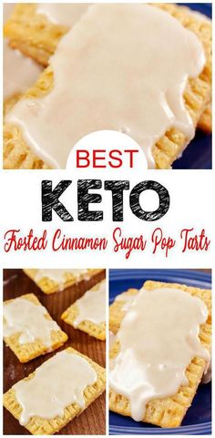 the best keto iced cinnamon sugar pop tarts with white icing on top