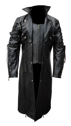 Gothic Suits, Dauntless Clothes, Goth Coat, Leather Goth, Dark Clothing, Gothic Men, Goth Boots, Mens Leather Pants, Motorcycle Jacket Mens